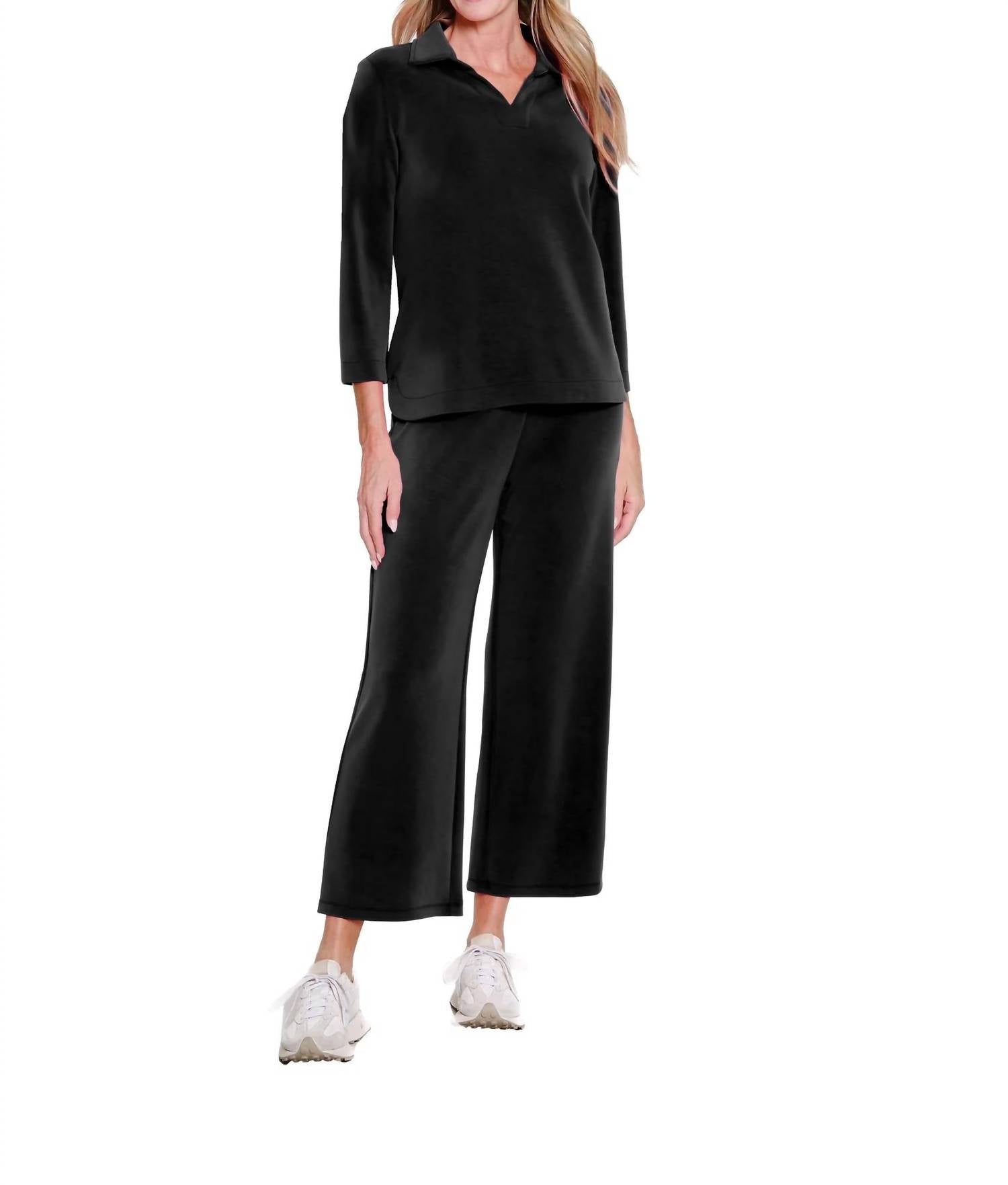 Multiples - Women's Wide Band Wide Leg Crop Pants