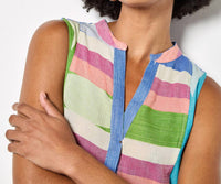 Apricot - Jacquard Cotton Stripe Mid Dress