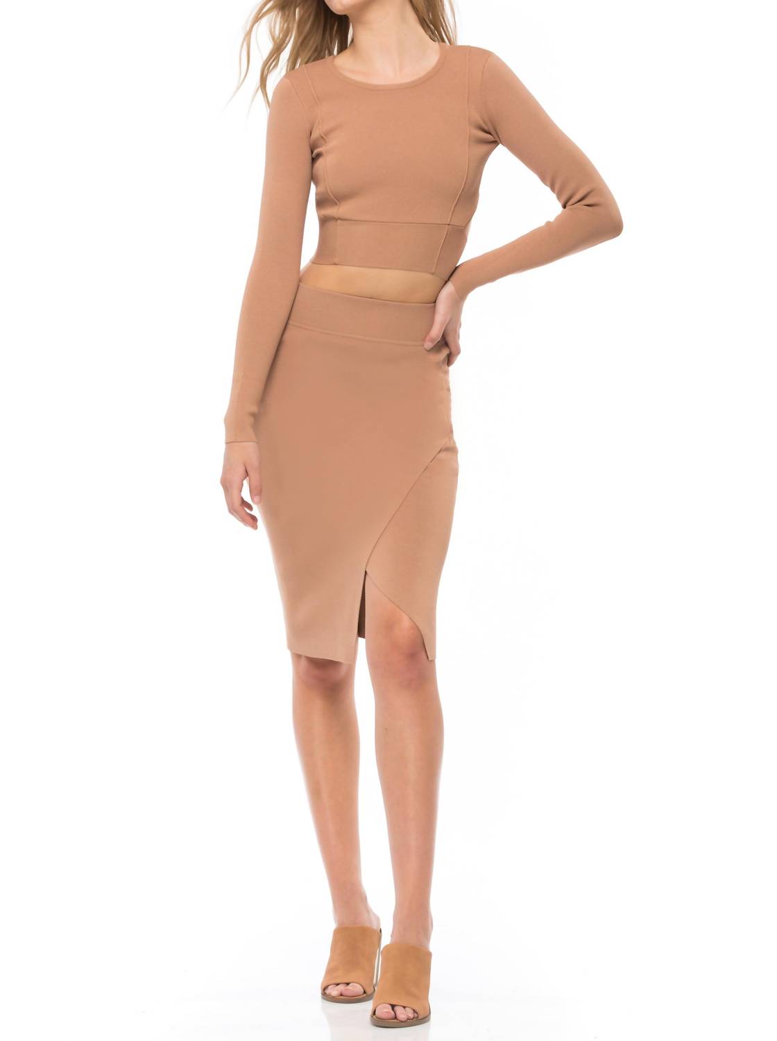 Kendall + Kylie - Compact Overlap Pencil Skirt