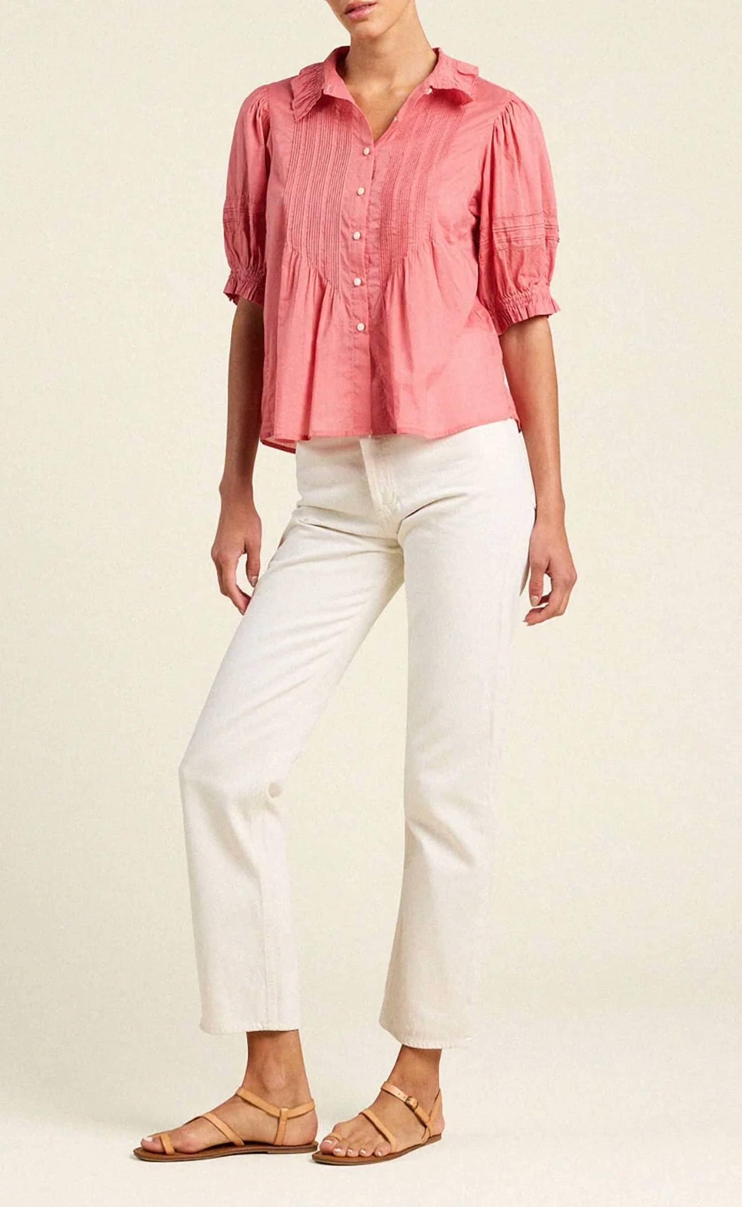 Trovata - Jess Cotton Voile Pintuck Blouse