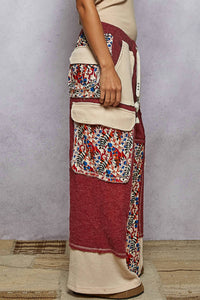 Pol - Contrast Thermal Knit Patchwork Pants