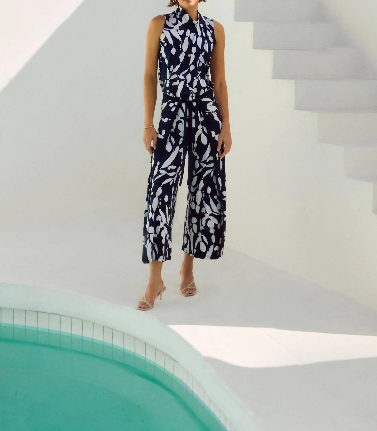 Joseph Ribkoff - Floral Wrap Front Cropped Pants