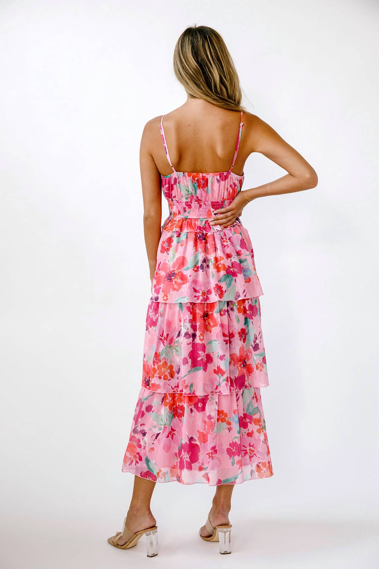 Storia - Floral Tiered Midi Dress