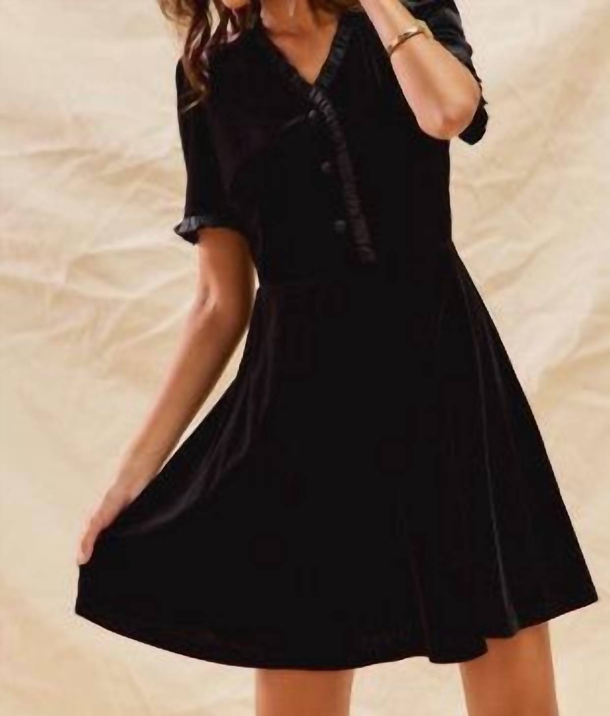 So Me - Velvet Ruffle Mini Dress