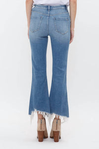 mica denim High Rise Crop Non-distressed Flare Jeans in medium wash - women's jeans - view 5