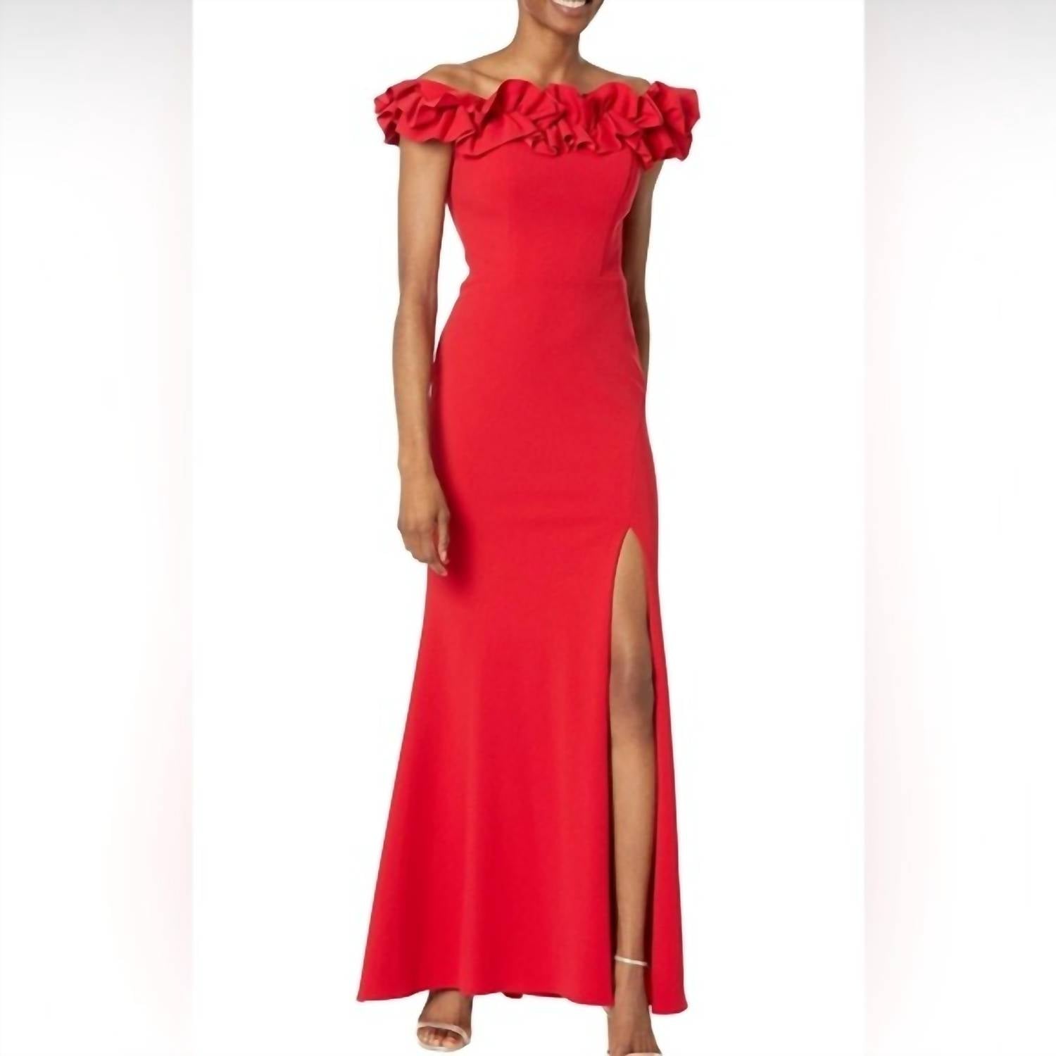 Xscape - Off The Shoulder Ruffle Dress
