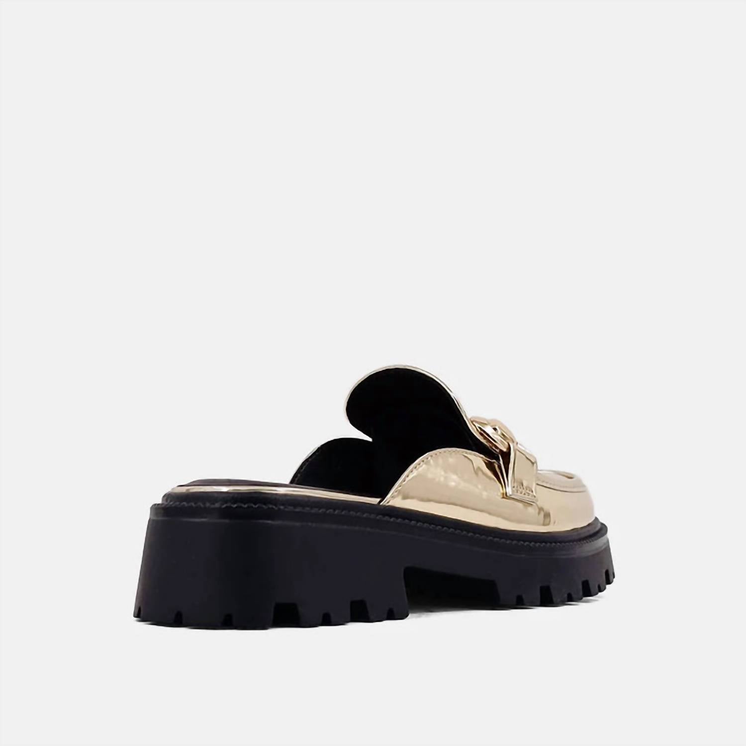 SHU SHOP Women's Tiffany Mule Loafers in gold - women's flats - detail view