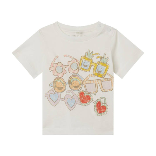 Stella Mccartney - Baby Girl Short Sleeve Tee With Sunglasses Print