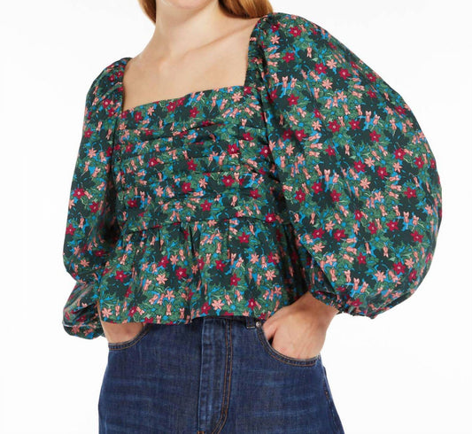 Maxmara - Weekend Palpiti Poplin Floral Smocked Top