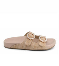 Koko + Palenki Women's Mia Flat Sandal in natural raffia - women's sandal