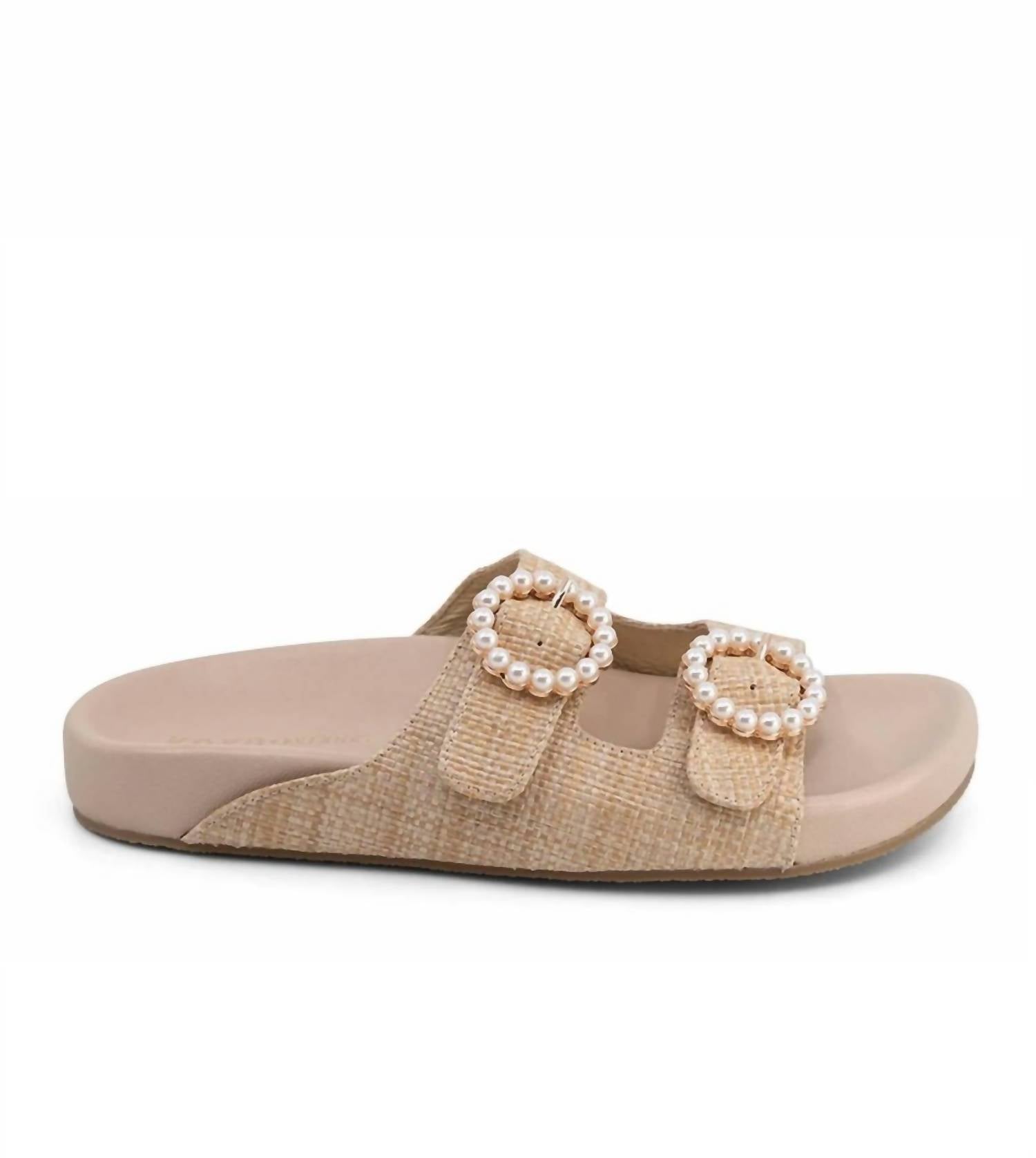 Koko + Palenki Women's Mia Flat Sandal in natural raffia - women's sandal