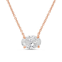 Diana M Jewels - Women's Oval Shape East West Diamond Pendant (12.00 Ct) - Luxe