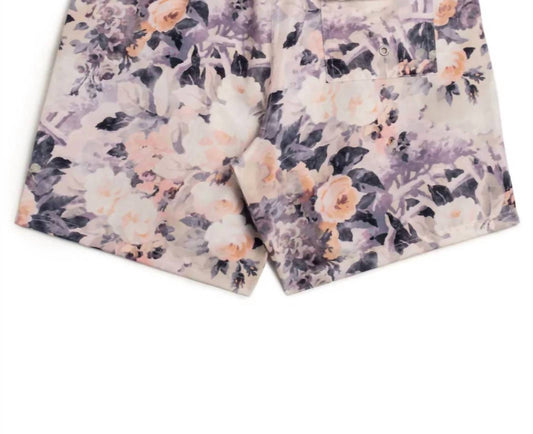 Bather - Men's Floral Lined Swim Trunks