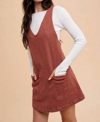 AnnieWear Sierra Mini Denim Dress in red - women's dress - view 5
