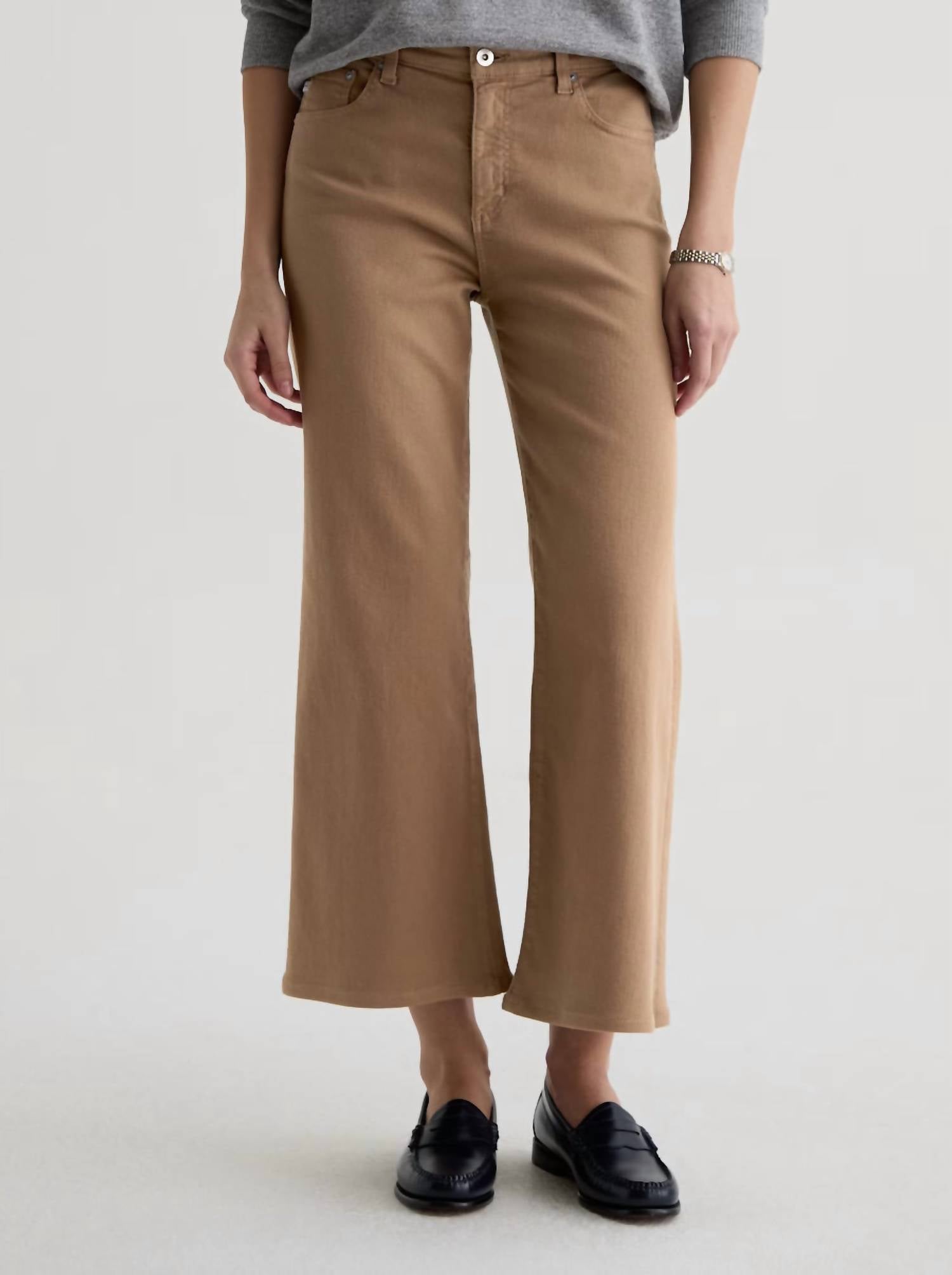 AGOLDE Saige Wide Leg Crop Jeans in melange stone - women's pants