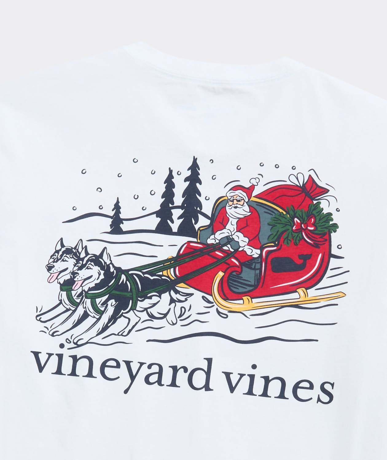 Vineyard Vines - Men's Santa Dog Sleigh Long-sleeve Pocket Tee