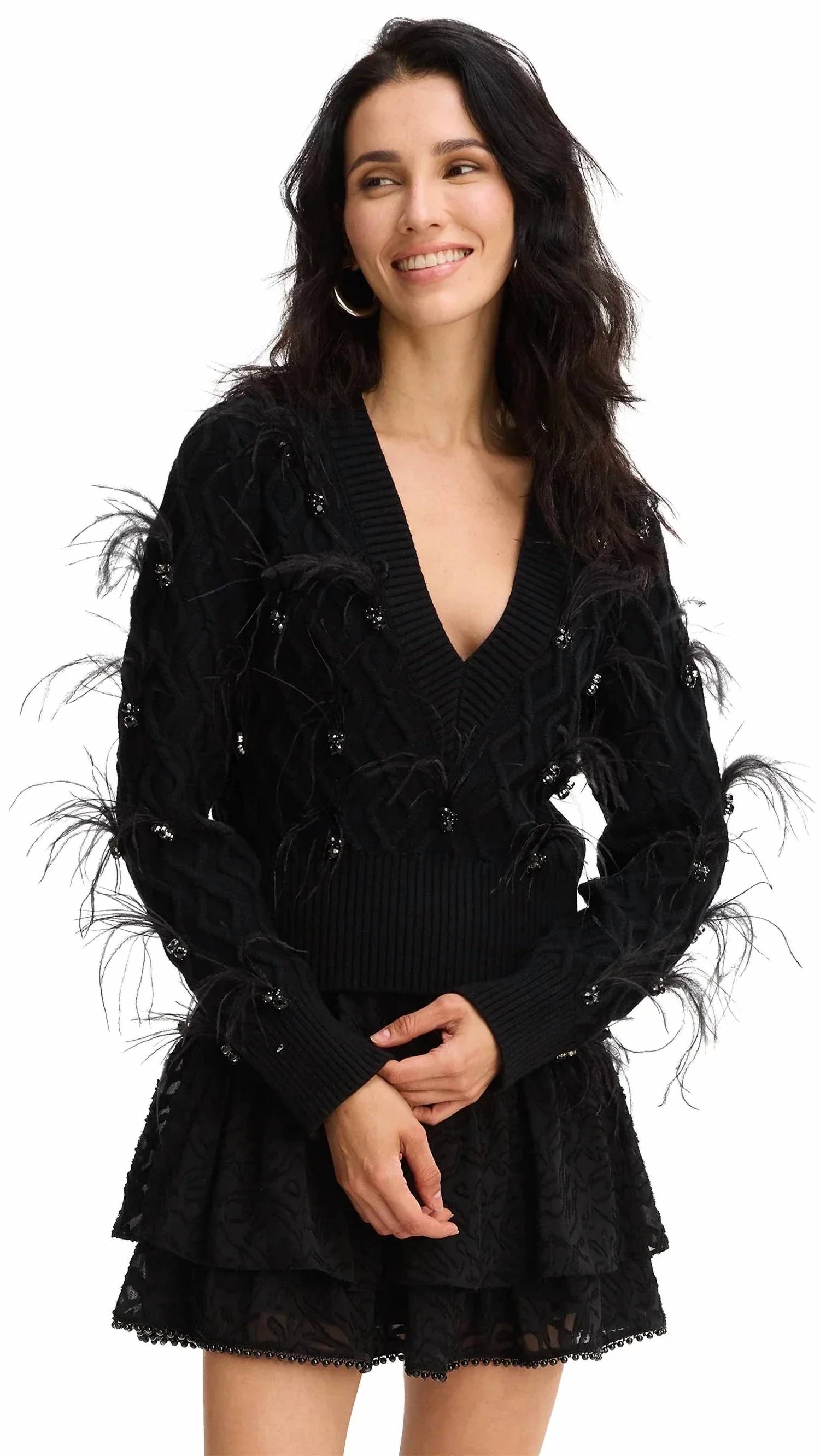 Allison New York - Briar Crystal Feather Sweater