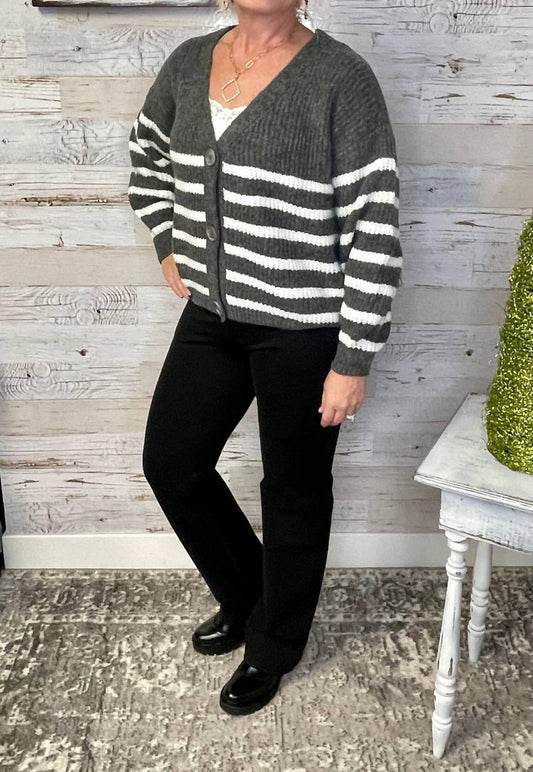 Gunmetal Stripe Cardigan