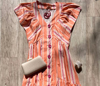 Fate - Women's Stripe V Midi Dress