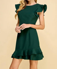 Tcec - Clara Short Ruffle Sleeves Mini Dress