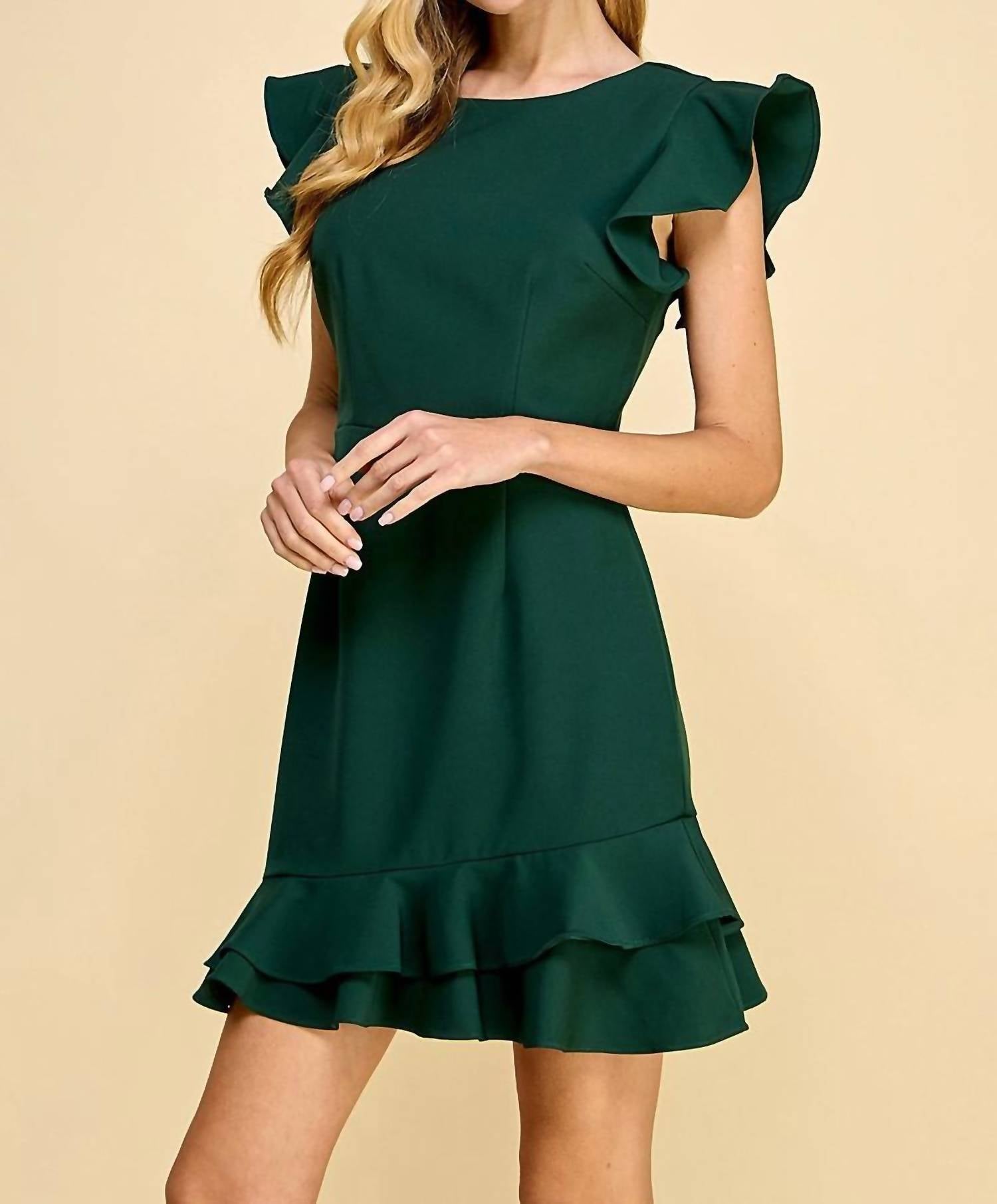Tcec - Clara Short Ruffle Sleeves Mini Dress