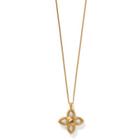 Brighton Women's Venetian Gems Flower Petite Necklace in gold - women's jewelry - detail view