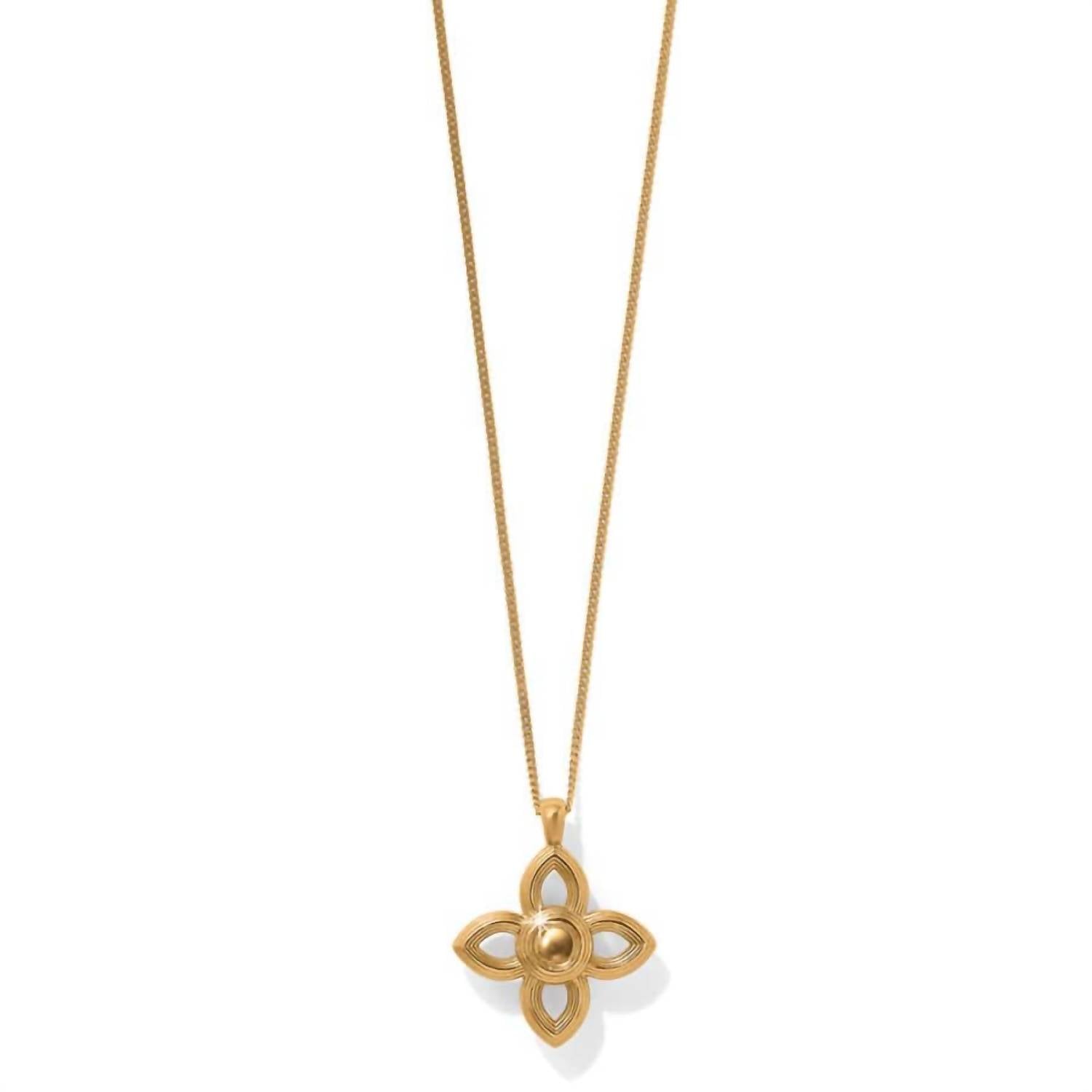 Brighton Women's Venetian Gems Flower Petite Necklace in gold - women's jewelry - detail view