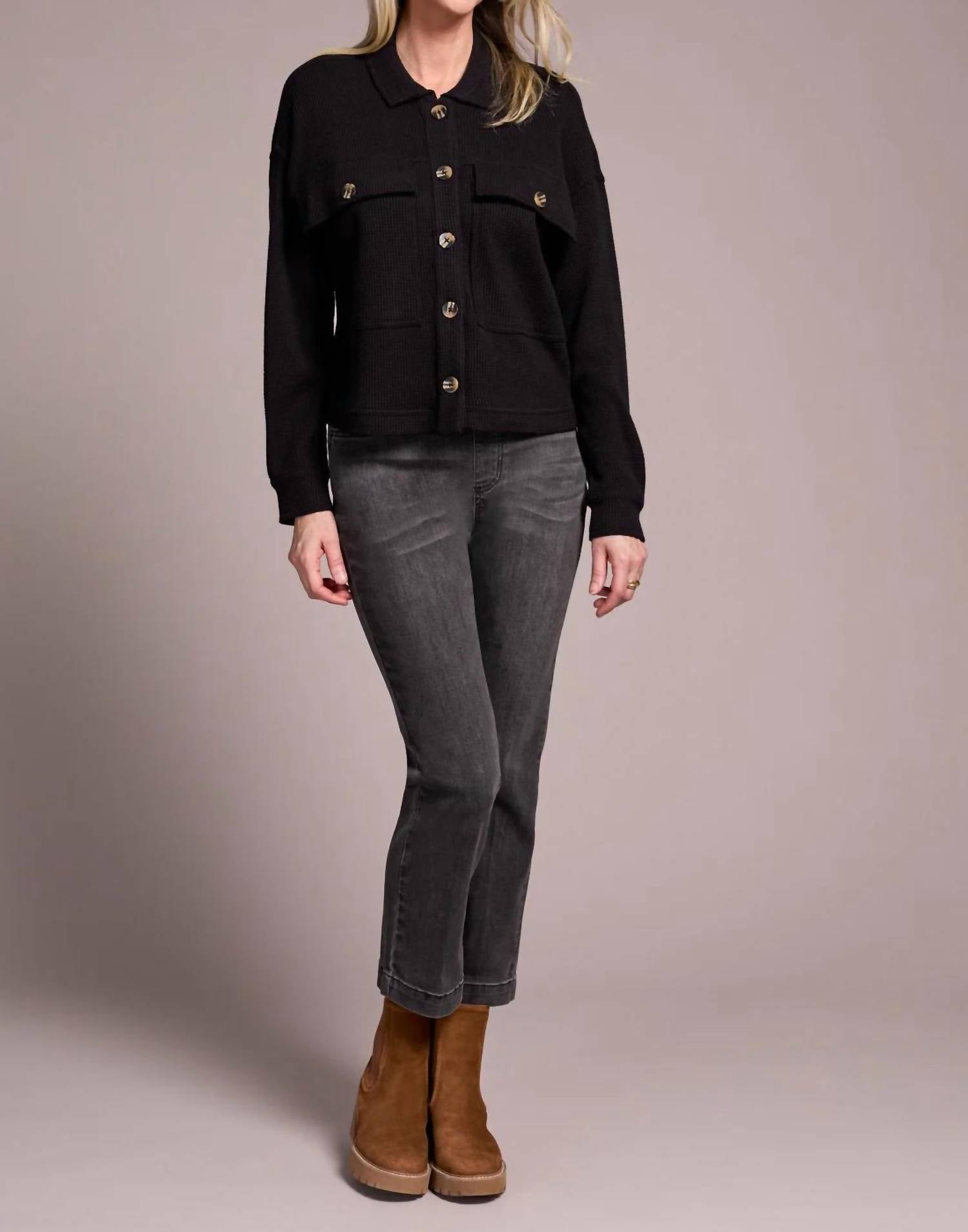 Tribal - Brushed Waffle Knit Shacket