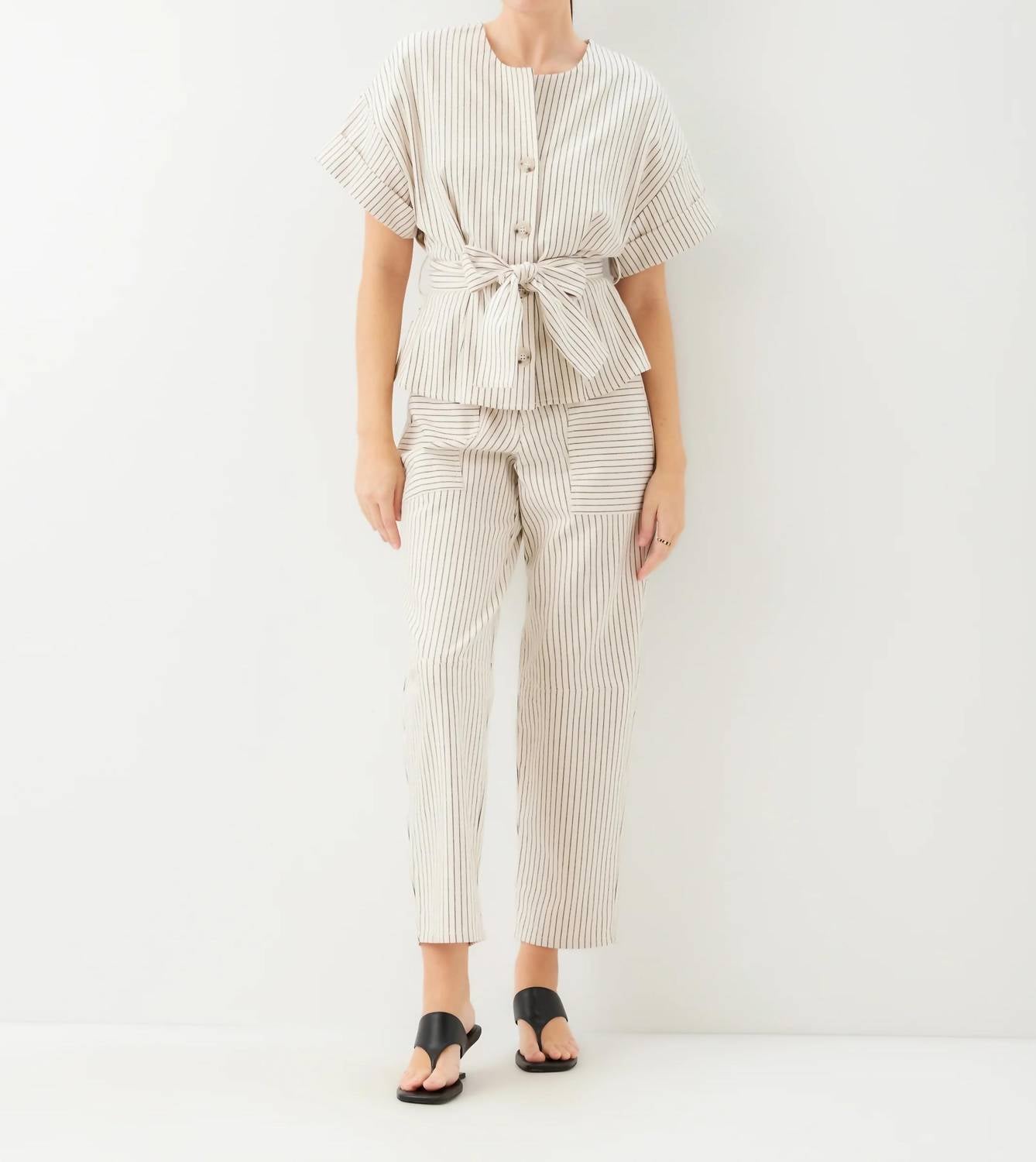 Fifteen Twenty - Women's Belted Button Up Top
