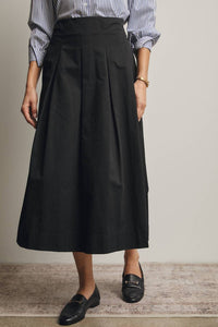Forte - Pleated A-Line Midi Skirt