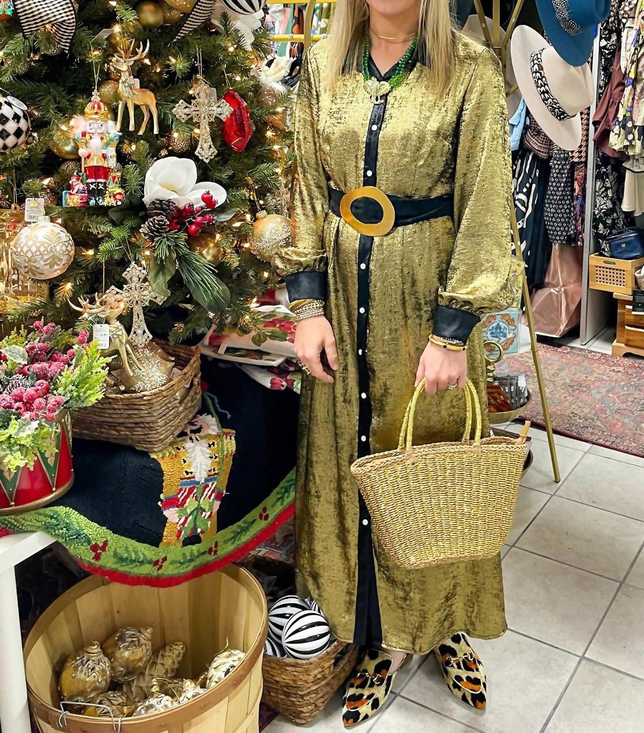 Sundayup - Metallic Shirt Dress