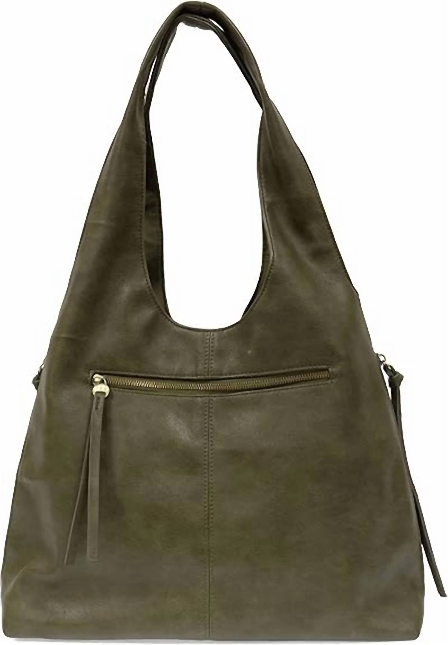 Joy Susan Women's Claire Hobo Bag in olive - women's bag - detail view