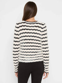 Nic + Zoe Cassidy Cozy Waves Striped Sweater in cream multi - women's sweater - alternate view