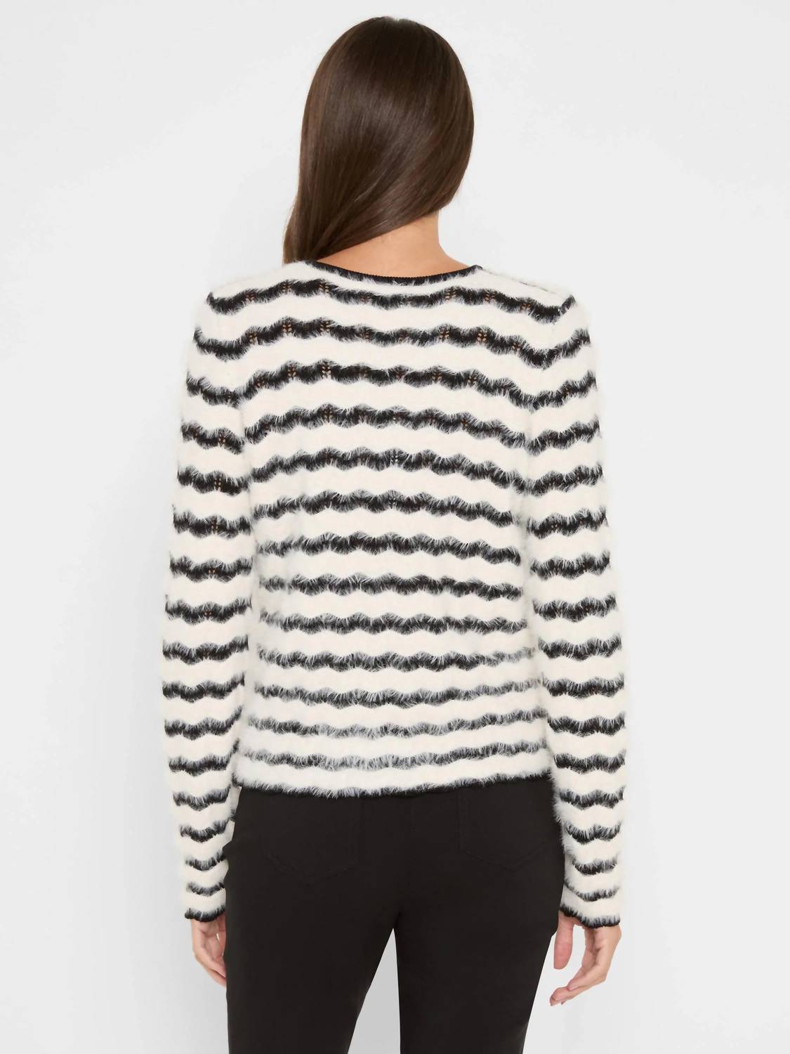 Nic + Zoe Cassidy Cozy Waves Striped Sweater in cream multi - women's sweater - alternate view