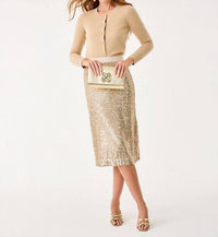 Lilly Pulitzer Kendrick Midi Skirt in gold metallic treasure box sequin knit - women's skirt - view 5
