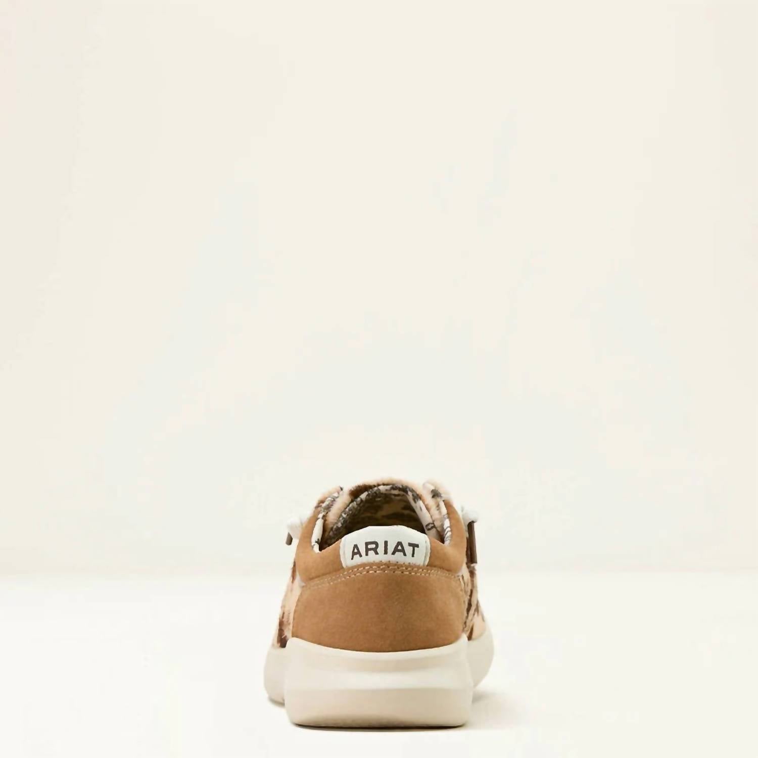 ARIAT Women's Hilo Brindle Hair-on Casual Shoe in tan white - women's sneaker - alternate view
