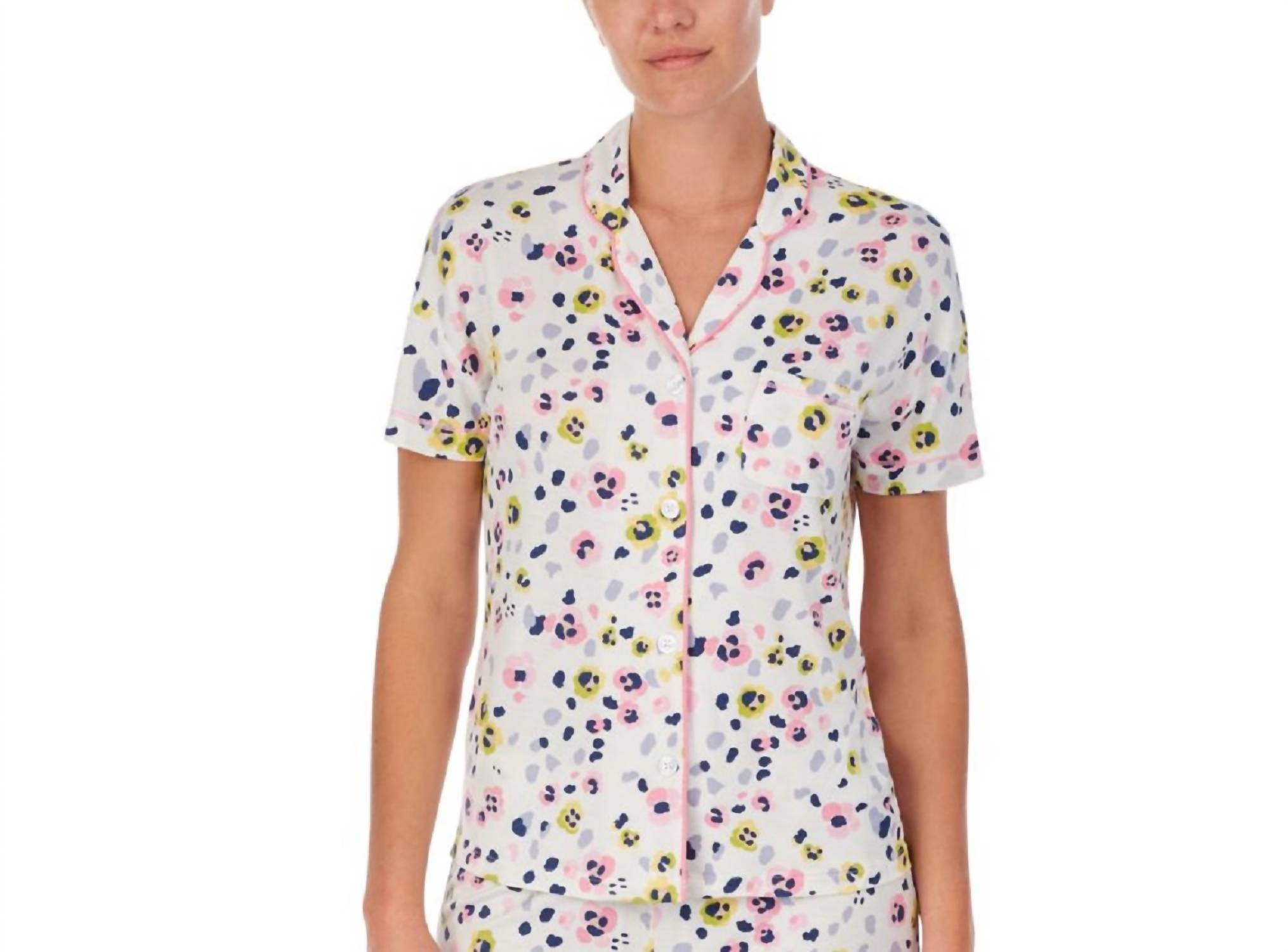 Cuddl Duds - Women's Printed Knit Pajama Top