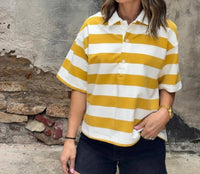 Buttermelon - Blake Striped Oversized Polo Shirt
