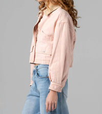 BLANKNYC Lawn Party Jacket in pink combo - women's jacket - detail view