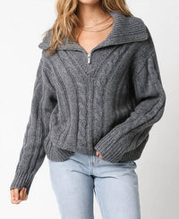 Olivaceous - Sienna Zip Sweatshirt