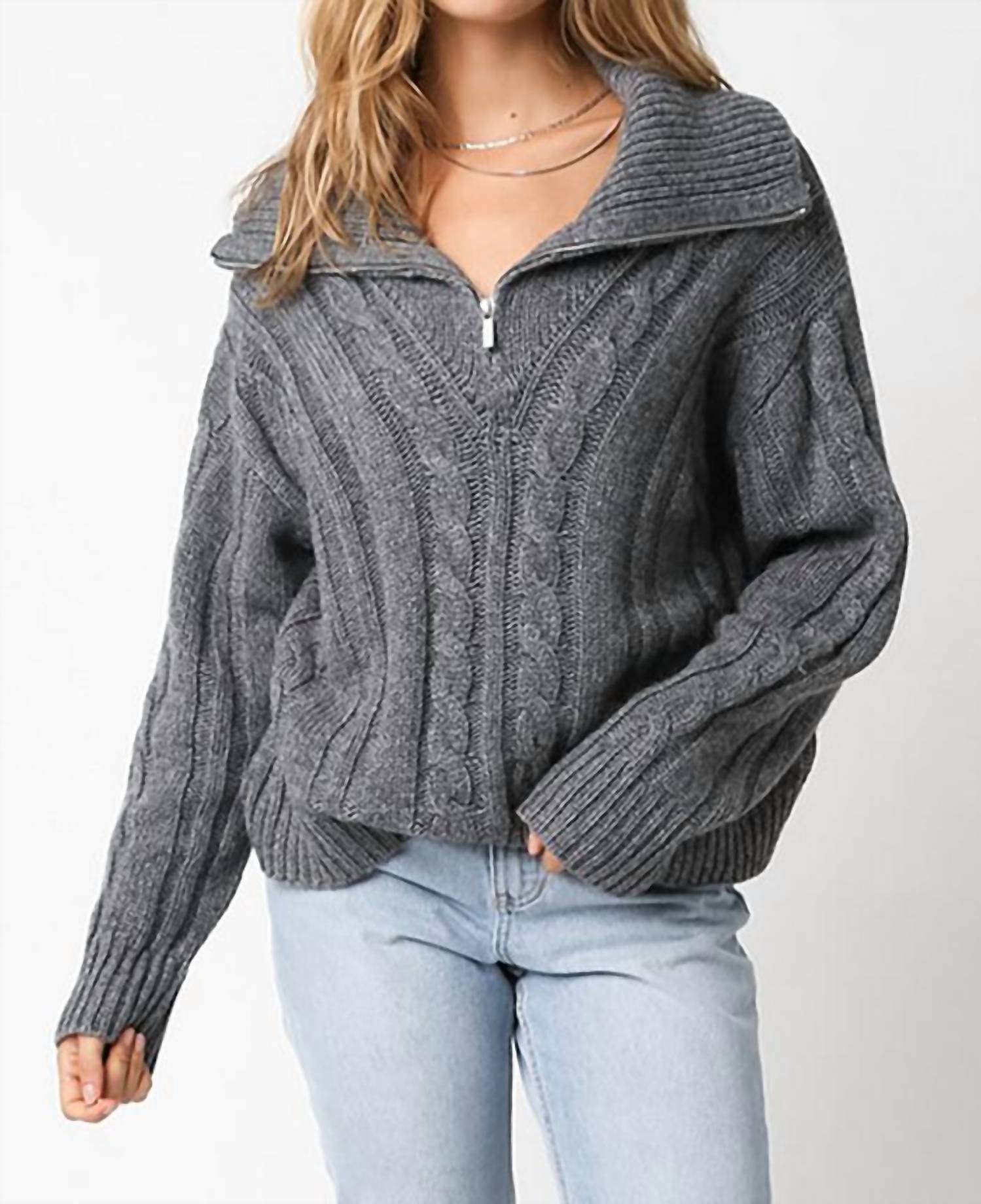 Olivaceous - Sienna Zip Sweatshirt