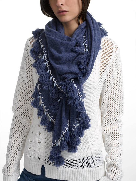 White + Warren - Cashmere Tassel Triangle Scarf