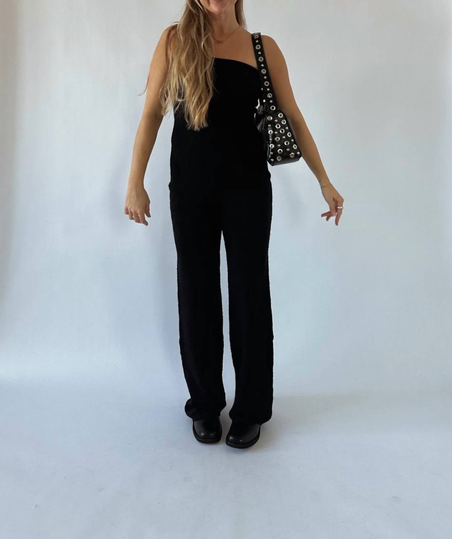 Et Clet - Black Knit Strapless Jumpsuit