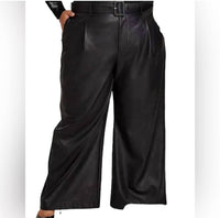 Nina Parker - Women's Belted Wide Leg Side Pockets Pants