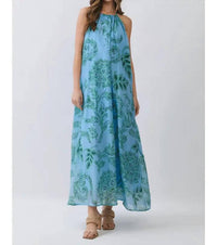 Tcec - Floral High Neck Flowy Maxi Dress