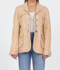 jakett Meryl Vintage Leather Jacket in capuccino - women's jacket