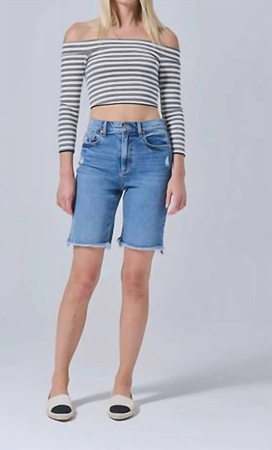 Sneak Peek - Bermuda Shorts With Slight Hip Distressing