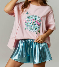 Fantastic Fawn - Let's Go Girls Disco Ball Sequin Tee