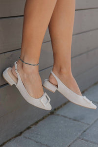 CHINESE LAUNDRY Women's Sweetie Linen Slingback Flats in beige - women's flats - view 4