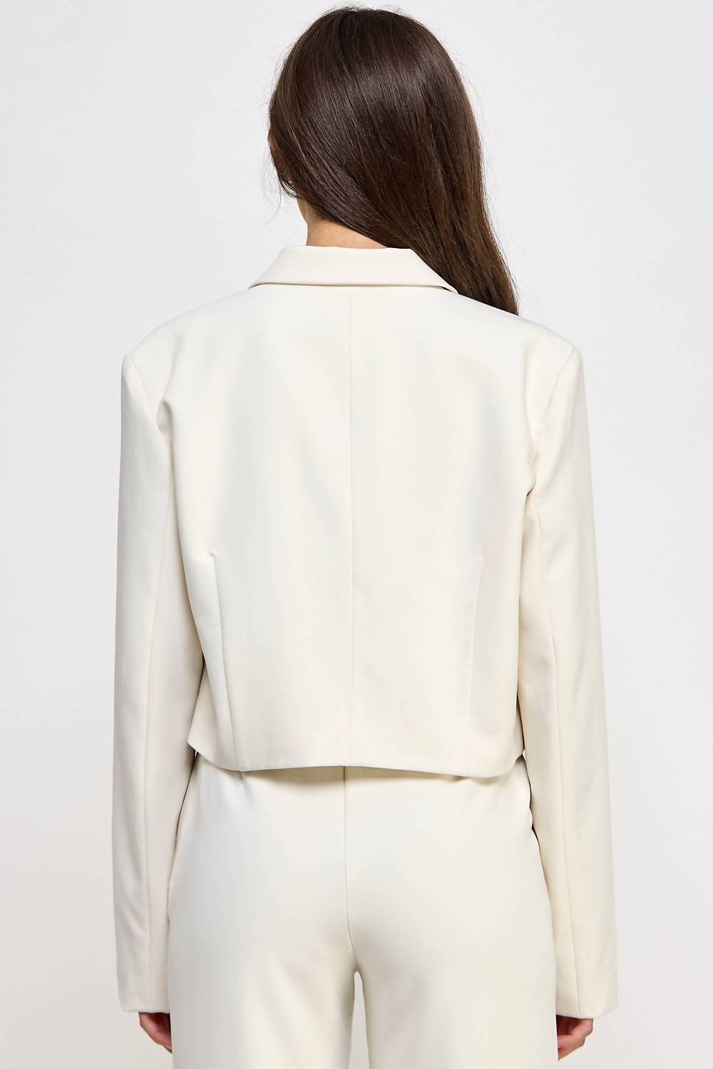 Ellison - Cropped Power Shoulder Blazer